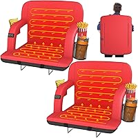 Vista 8 de HOPERAN 21" 2 piezas Asientos de Estadio con Calefacción de Doble Cara para Gradas con Soporte para la Espalda, 3 Niveles de Calefacción Asientos