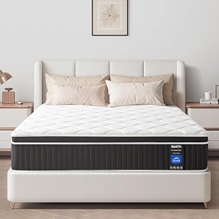 Full Mattress 12 Inch, Upgrade Strengthen Full Size Hybrid Mattresses in a Box with with Gel Memory Foam and Individually Pocketed Springs for Support and Pressure Relief, Medium Firm