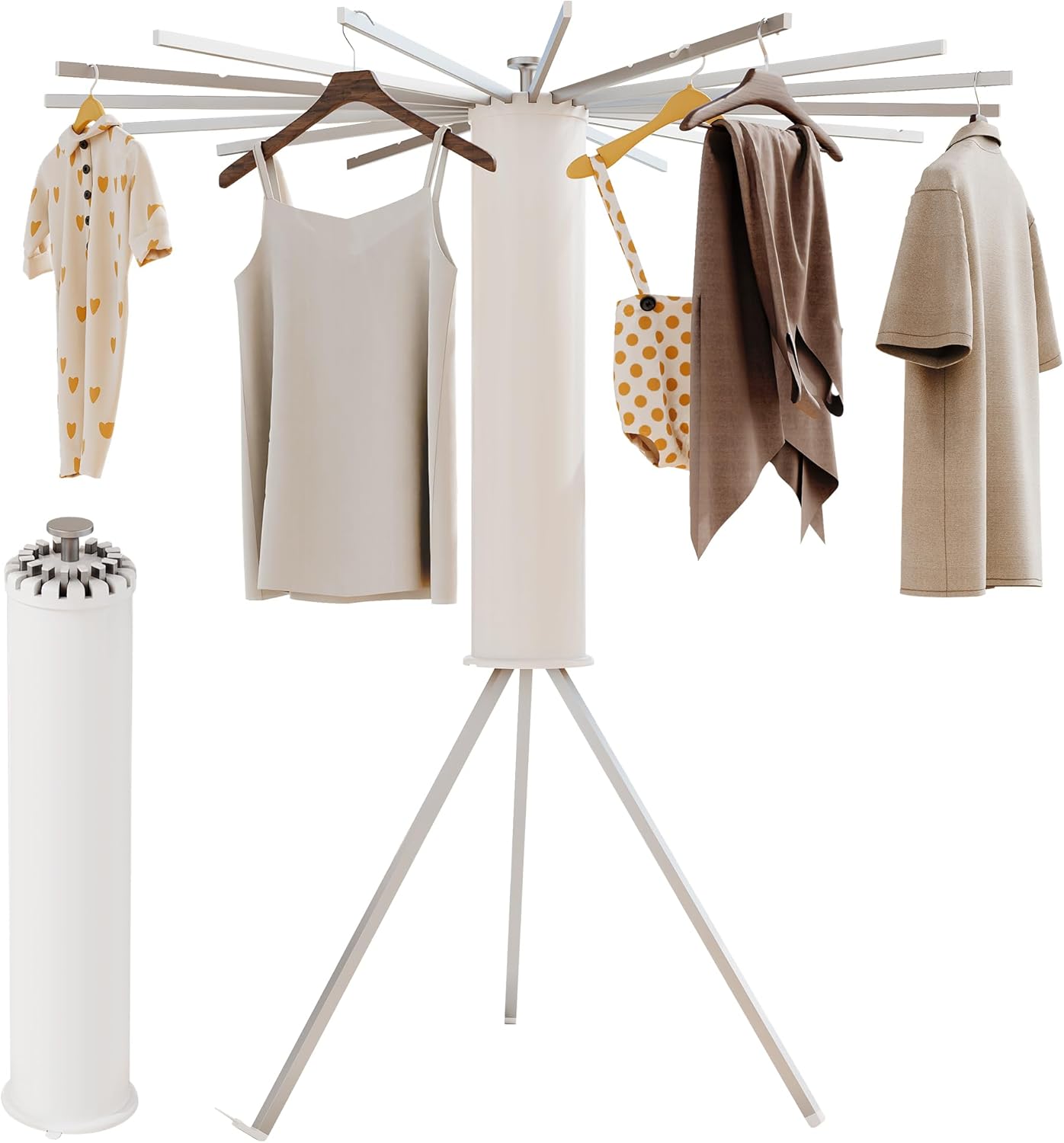 Tripod Clothes Drying Rack,Drying Rack Clothing Foldable,(16 Aluminium Poles),Standing Dry Racks,Laundry Drying Rack,Clothes Hanger Rack,Laundry Rack Folding,Collapsible,Retractable