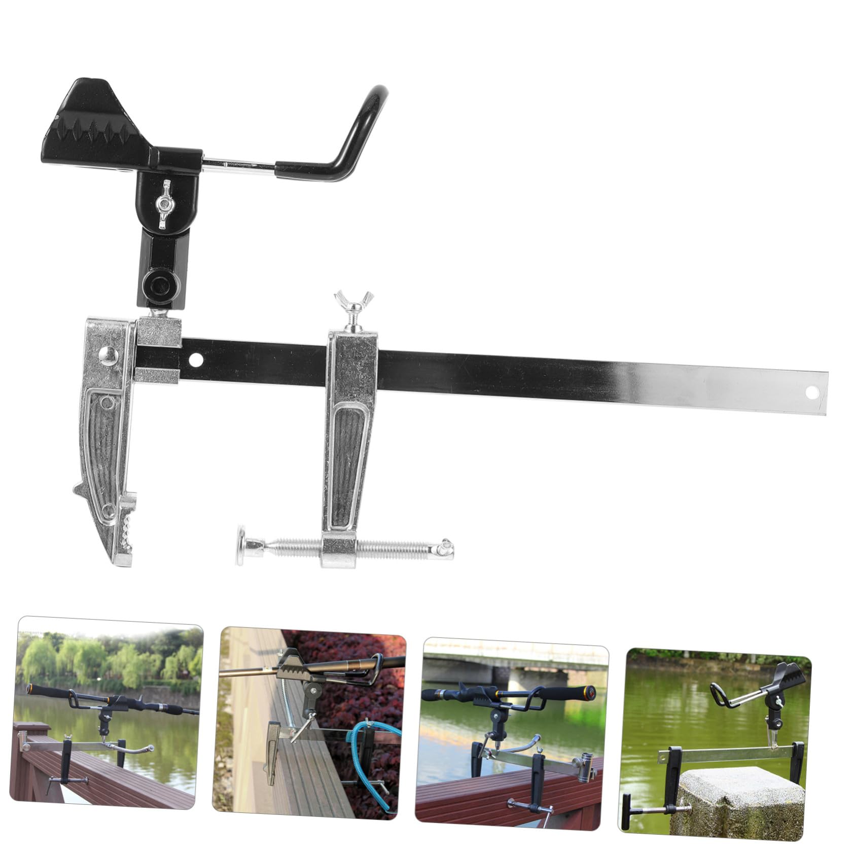 Abaodam Support Protège Les Bâtons Bâtons de Pêche en Métal Multifonction pour Angle Réglable 1pc Robuste et Pratique pour Pêche en Mer la Main