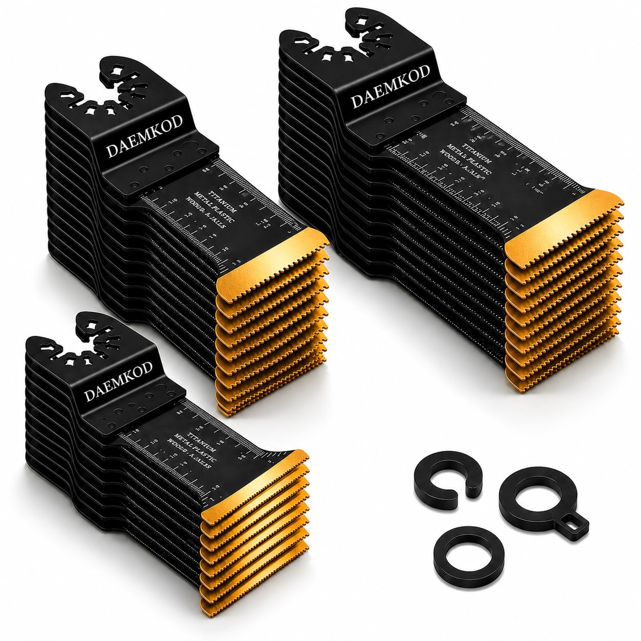 Paquete de 30 cuchillas oscilantes de titanio para corte de metal, hojas de sierra profesionales para clavos de metal, material duro y plástico de madera, kits de cuchillas multiherramienta
