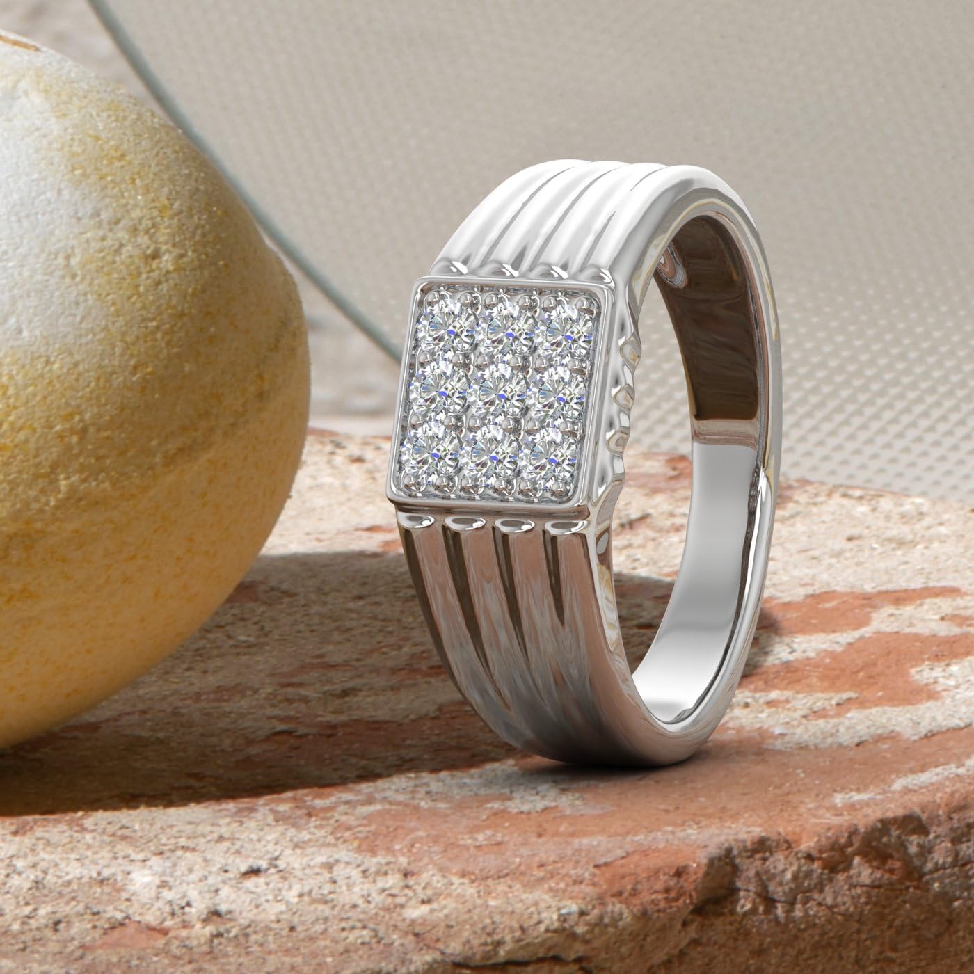 1/3 Carat Men's Diamond Wedding Band Ring in 14K Gold (SI1-SI2 Clarity)