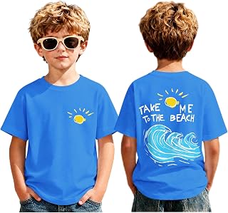 BeWithYou Boys Beach Shirt Take Me to The Beach Graphic Tees Hawaiian T Shirts for Kids Casual Summer Vacation Sunshine Tops