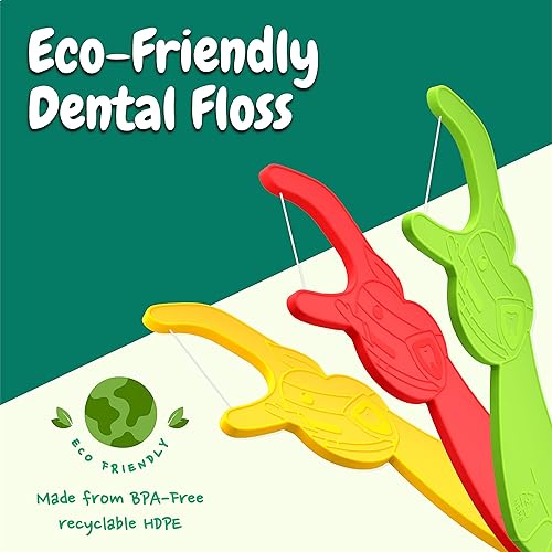 Miniatura 5 de Dr. Ram's Kids Flossers - Fun Flexi Flossers - Hilo dental para niños con rompecabezas educativo interactivo - 300 unidades - Diseño amigable con