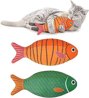 WONOWPA 2PCS Catnip Toy, Plush Cat Chew Toy, Bite Resistant Catnip Toys with Bell Inside, Interactive Teething Toy for All Cats