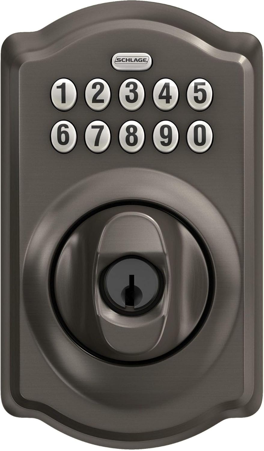 Schlage BE365CAM622 Schlage BE365-CAM Camelot Electronic Keypad Single Cylinder Deadbolt