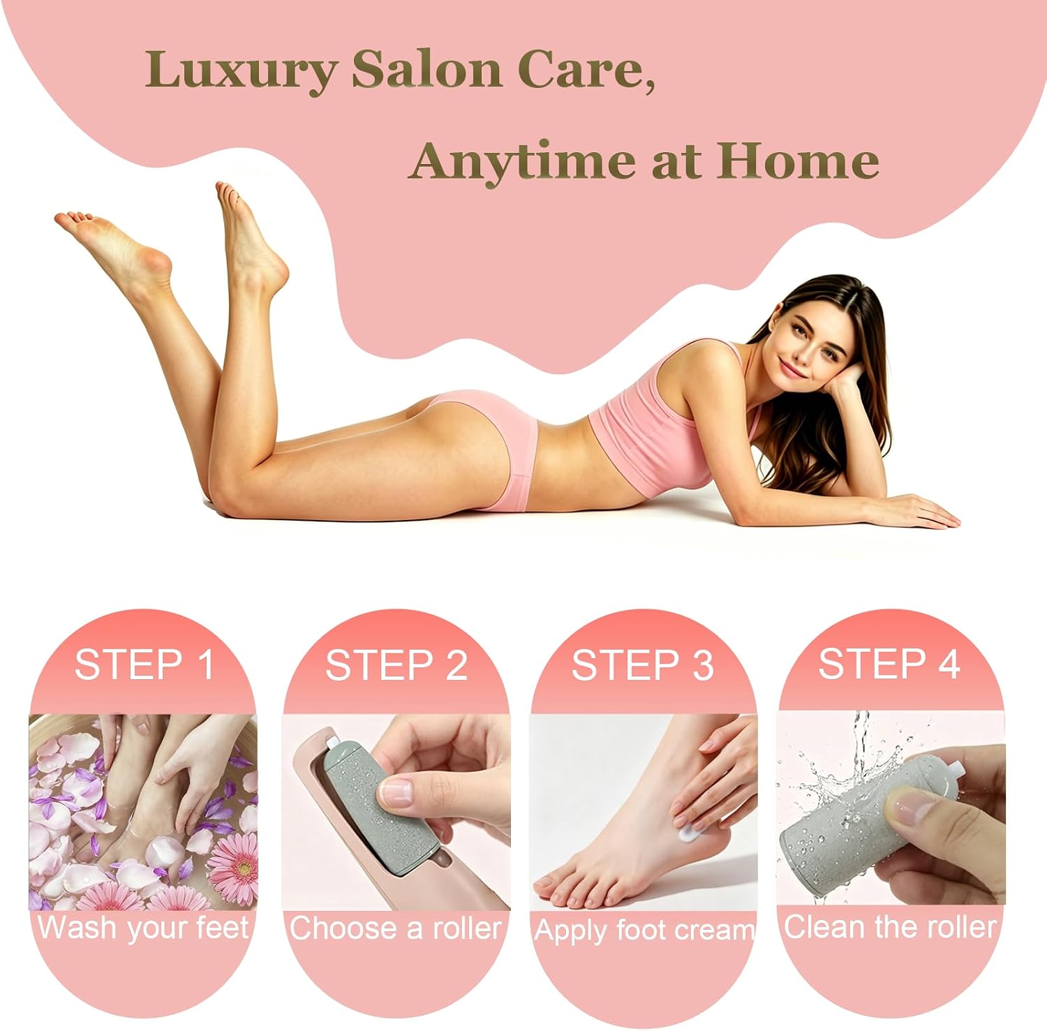 Electric Foot Callus Remover, Rechargeable Foot File with Storage Bag | 2-speed electric foot file, dual rollers, USB rechargeable, easy to store,removes calluses & cracked heels, Ideal Spa Gift