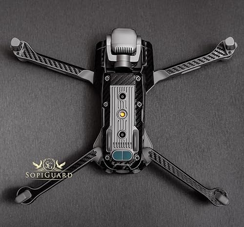 Miniatura 7 de SopiGuard Skin for DJI Mavic Air 2s - Juego completo de calcomanías de vinilo de precisión + controlador + 3 fundas de batería (iluminación de