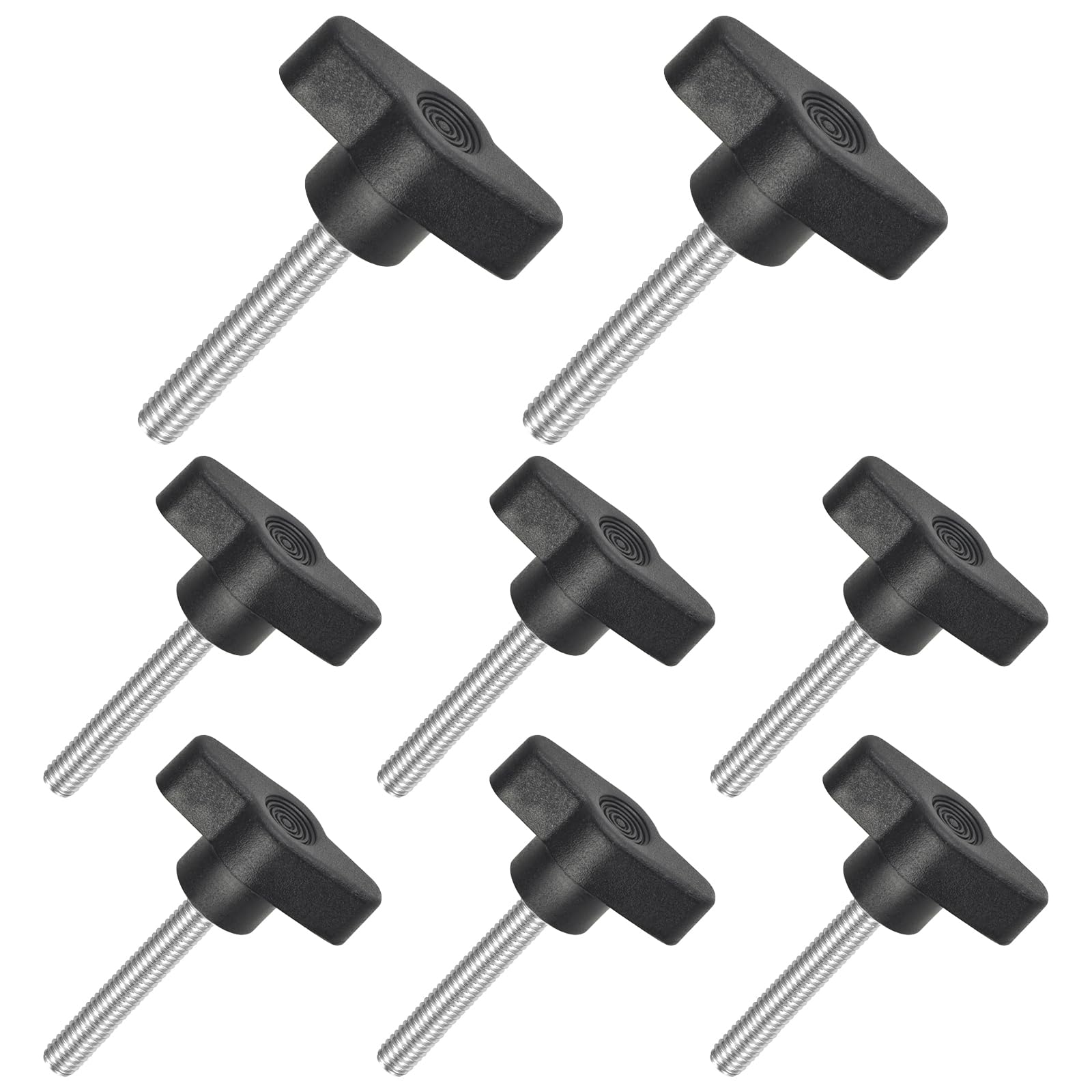 JJWNMLL 8PCS Tee Wing Knobs Thumb Screws,M6*40mm Clamping Screw Knob Black — image 1