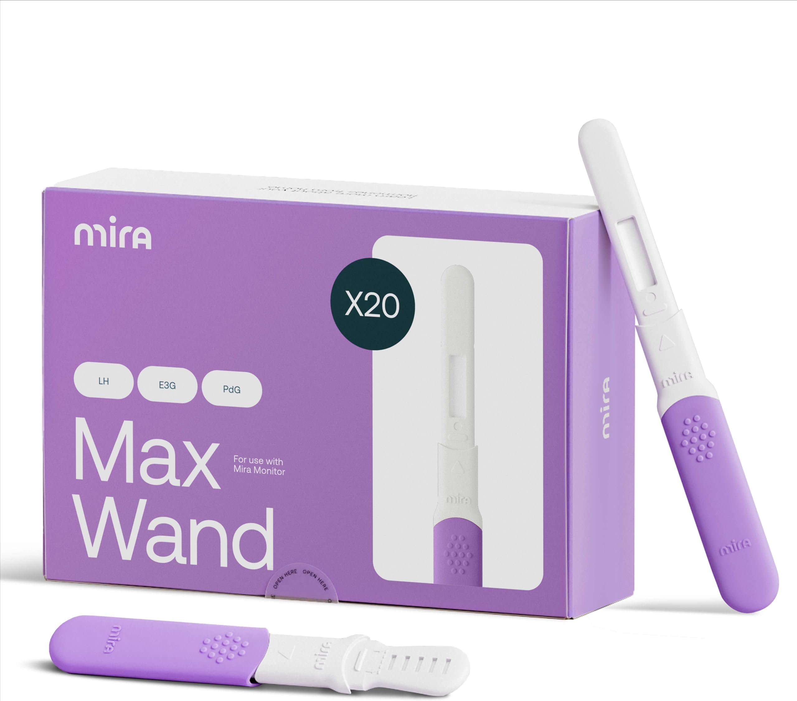 Fertility MAX Wands, Ovulation Test Strips for Women, Monitor and Detect Ovulation at Home, Track PdG, LH and E3G, Use with The Digital Mira Fertility Monitor Kit + App, 20 Tests