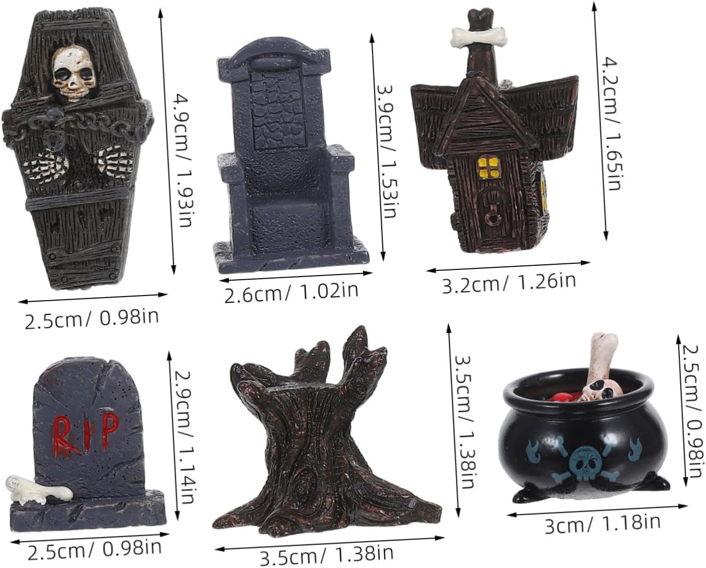 BESTOYARD 12pcs Halloween Mini Resin Figures Spooky Graveyard Decorations image 2