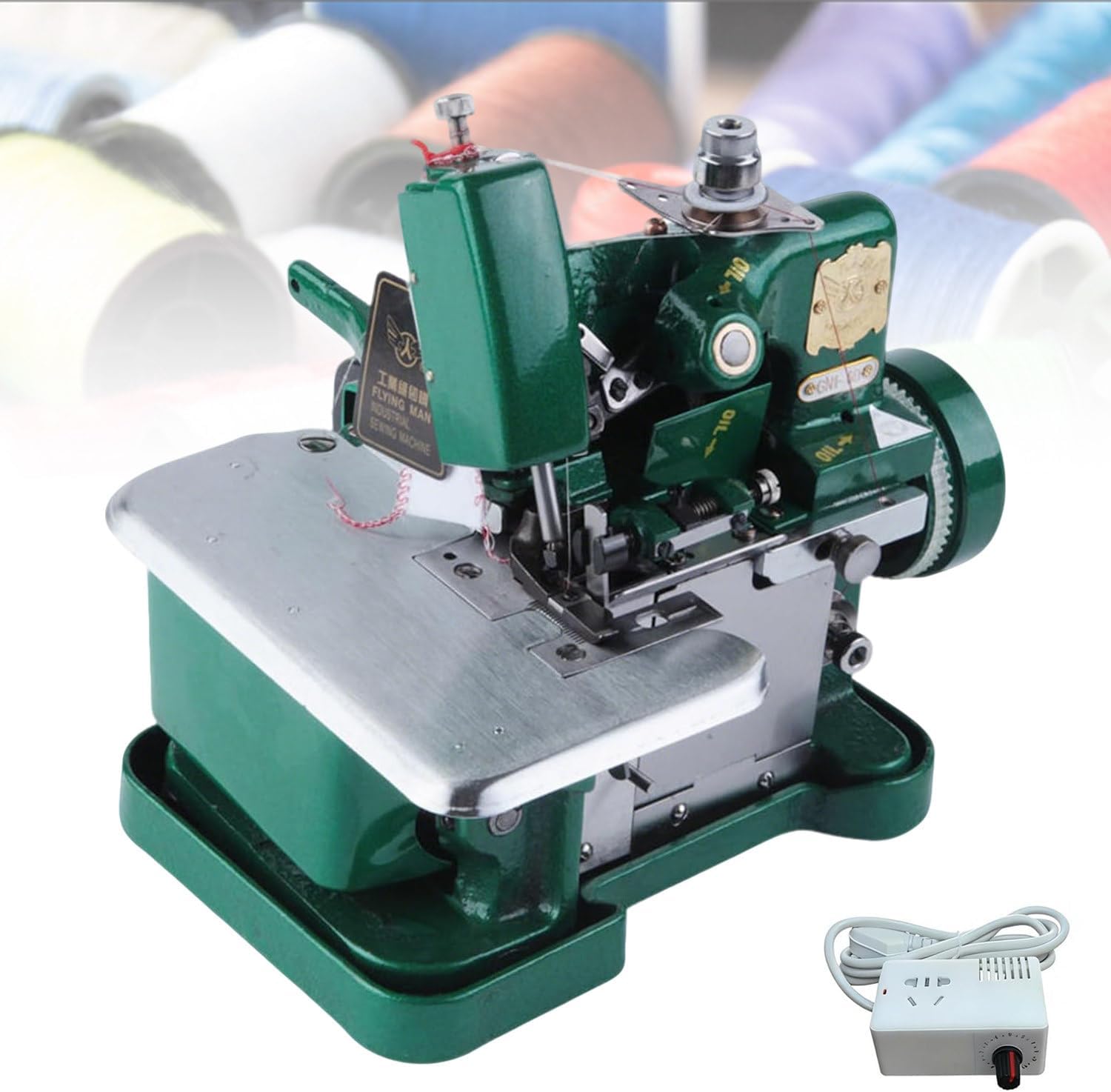 Overlock Sewing Machine, with Capacity 3 Stitches, Portable Household Electric Sewing for Hemming and Sewing,for Garment hems,Fabric Splicing and Craft Making Green
