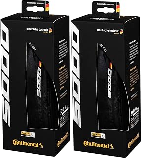 Continental Grand Prix 5000 Road Bike Tires 2-Pack - Black Chili Compound, LazerGrip for Max Grip & Speed