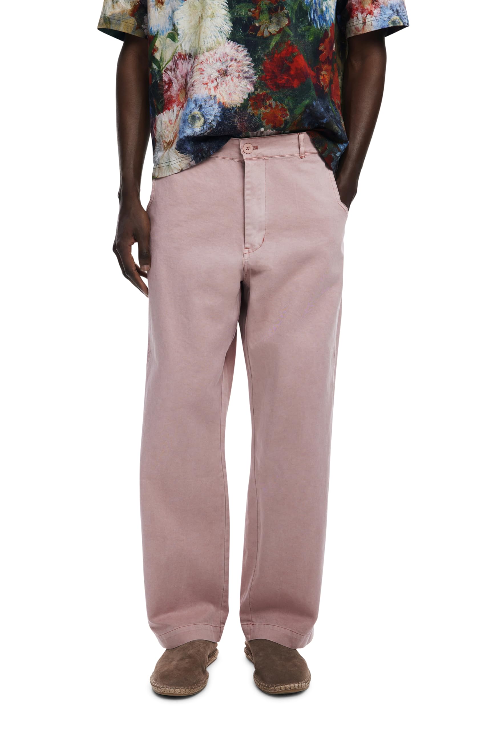 Desigual Herren Rose Hose Vit