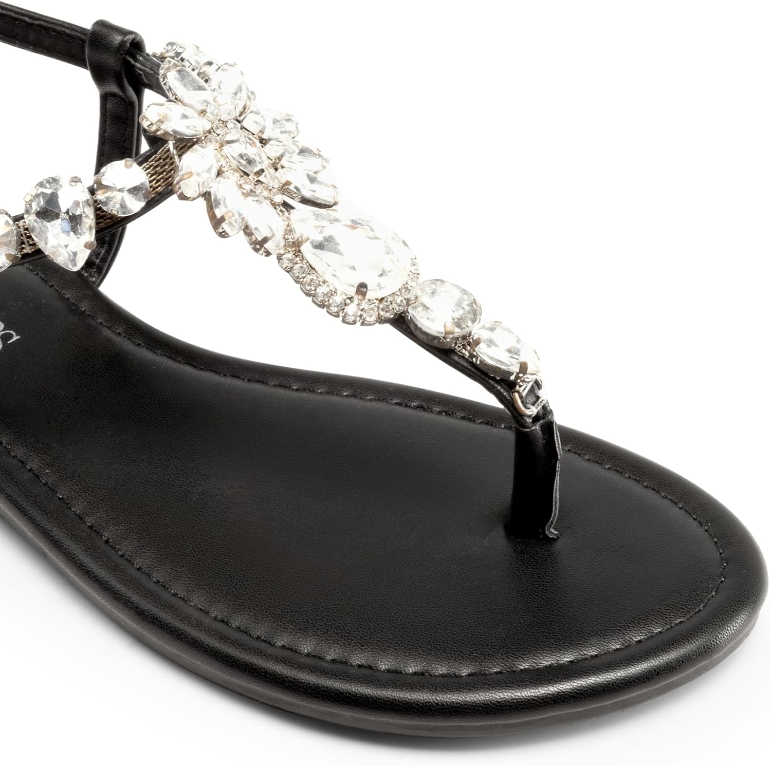 DREAM PAIRS Flat Sandals for Women Dressy Rhinestone T-Strap Thong Flat Sandals for Summers Dress Beach - Image 6