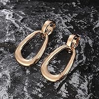 Vista 4 de Matte Gold Silver Large Clip On Earrings for Women Statement Earrings