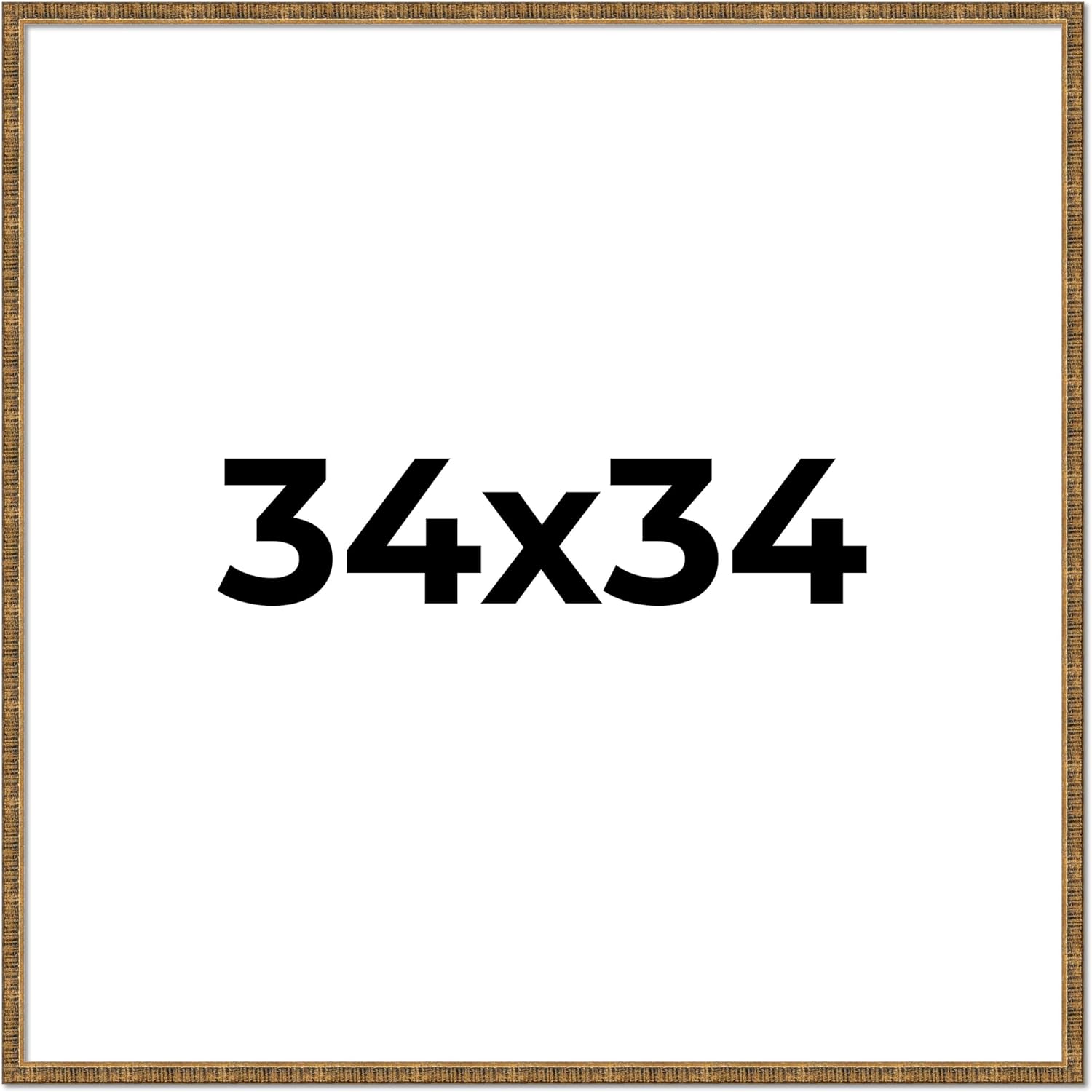 34x34 Frame Gold Kingsley Distressed Solid Wood Picture Frame Width 0.75 Inches | Interior Frame Depth 0.5 Inches | Kingsley Frame with UV Acrylic, Foam Board Backing & Hanging Hardware