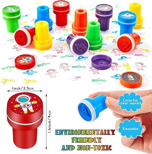 Miniatura 4 de Ctosree 192 bolsas no tejidas con temática espacial para fiestas, regalos espaciales, con asa, pulsera, vaso espacial, sellos espaciales, collar