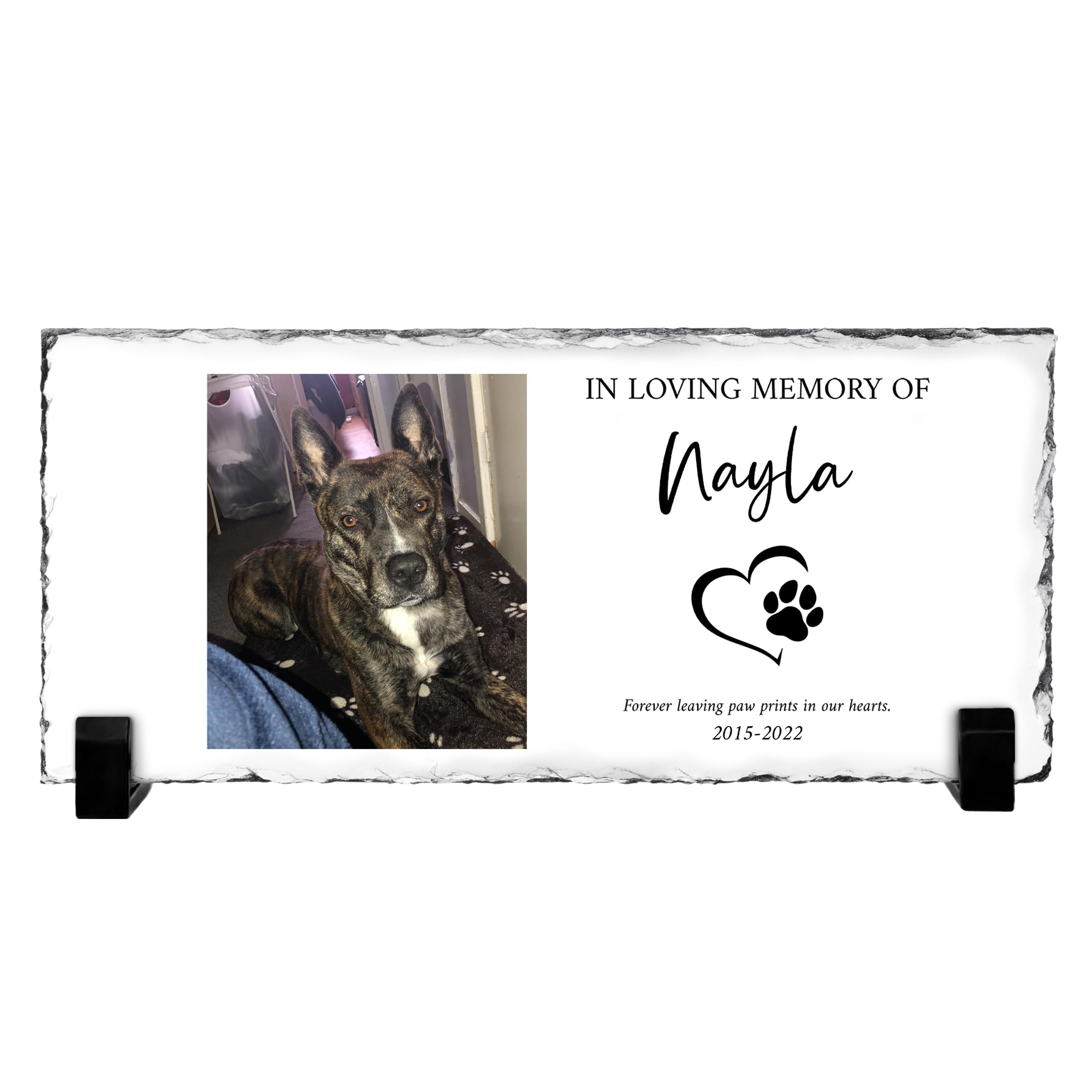 Print Maniacs Perosnalised Rock Slate Grave Marker Memorial Photo Any Image Name Plaque Pet Cat Dog Loving Memory Still Loved Still Missed (20cm x 30cm)