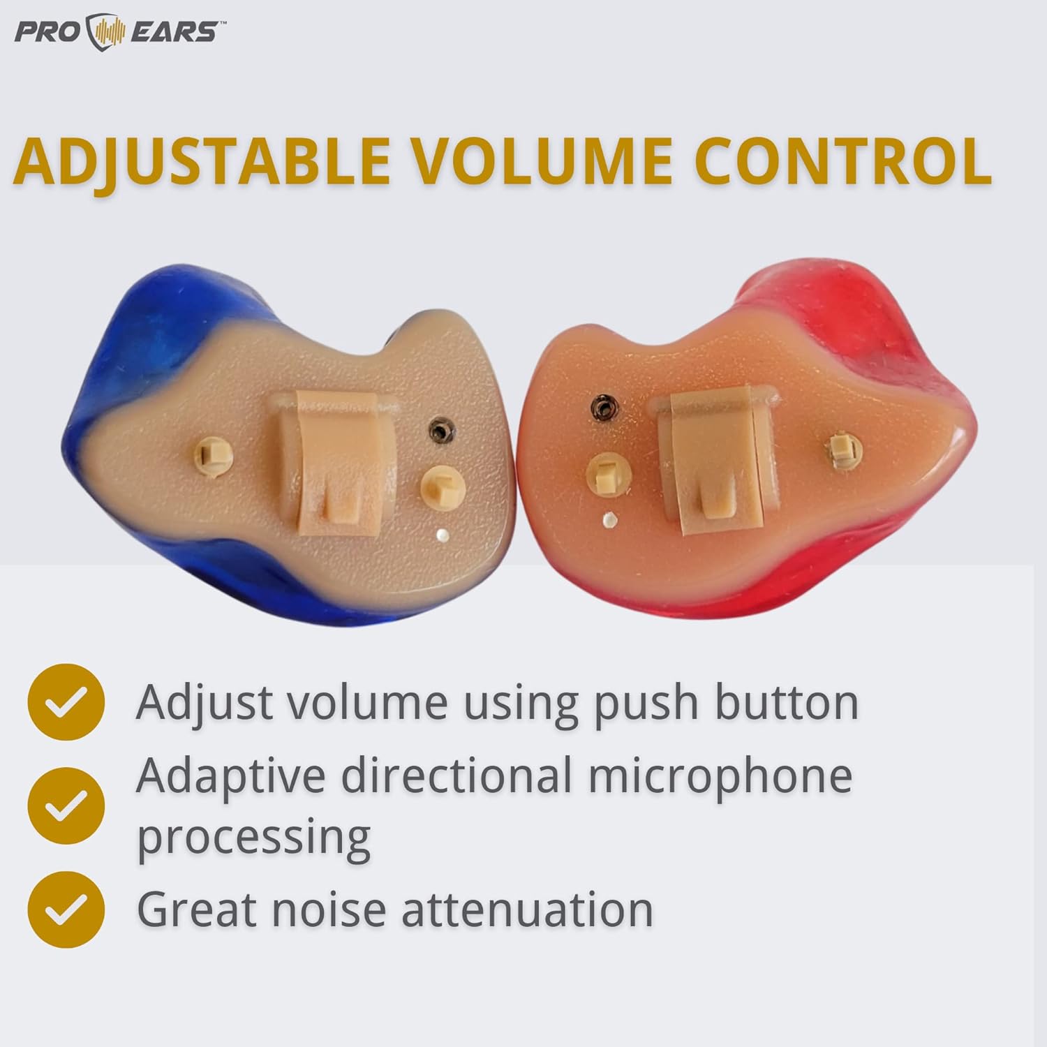 Pro Ears - Pro Fit Classic Rechargeable in-Ear Custom Hearing Protection and Amplification with Self-Molding Kit - NRR 29