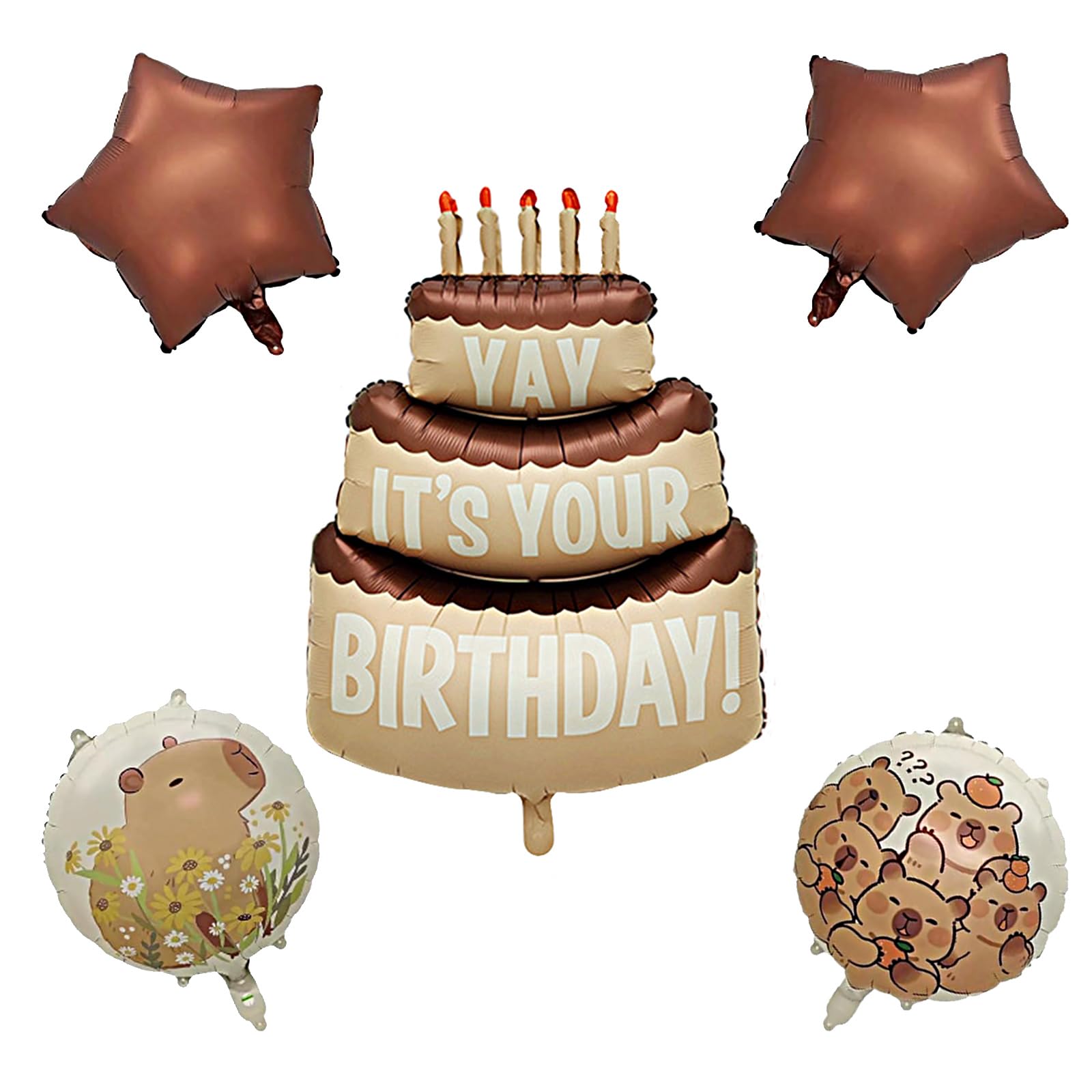 5 Capybara Geburtstag Luftballons – Folienballons Set Mit Cartoon-Motiven Für Kinderparty