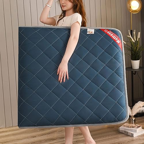 Miniatura 7 de CAMZ Colchón de futón japonés plegable tamaño individual, matrimonial, queen, king, cubrecolchón grueso para tatami, futón shiki, colchoneta para