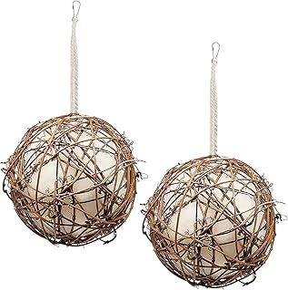 Gute Globe Hummingbird Nesters, Hummingbird Nesting Houses Set of 2, Bird Nesting Materials Holder, Refillable Balls Bird Nesting Station for Outdoor Wild Birds Wrens Finches Parrot (Small)