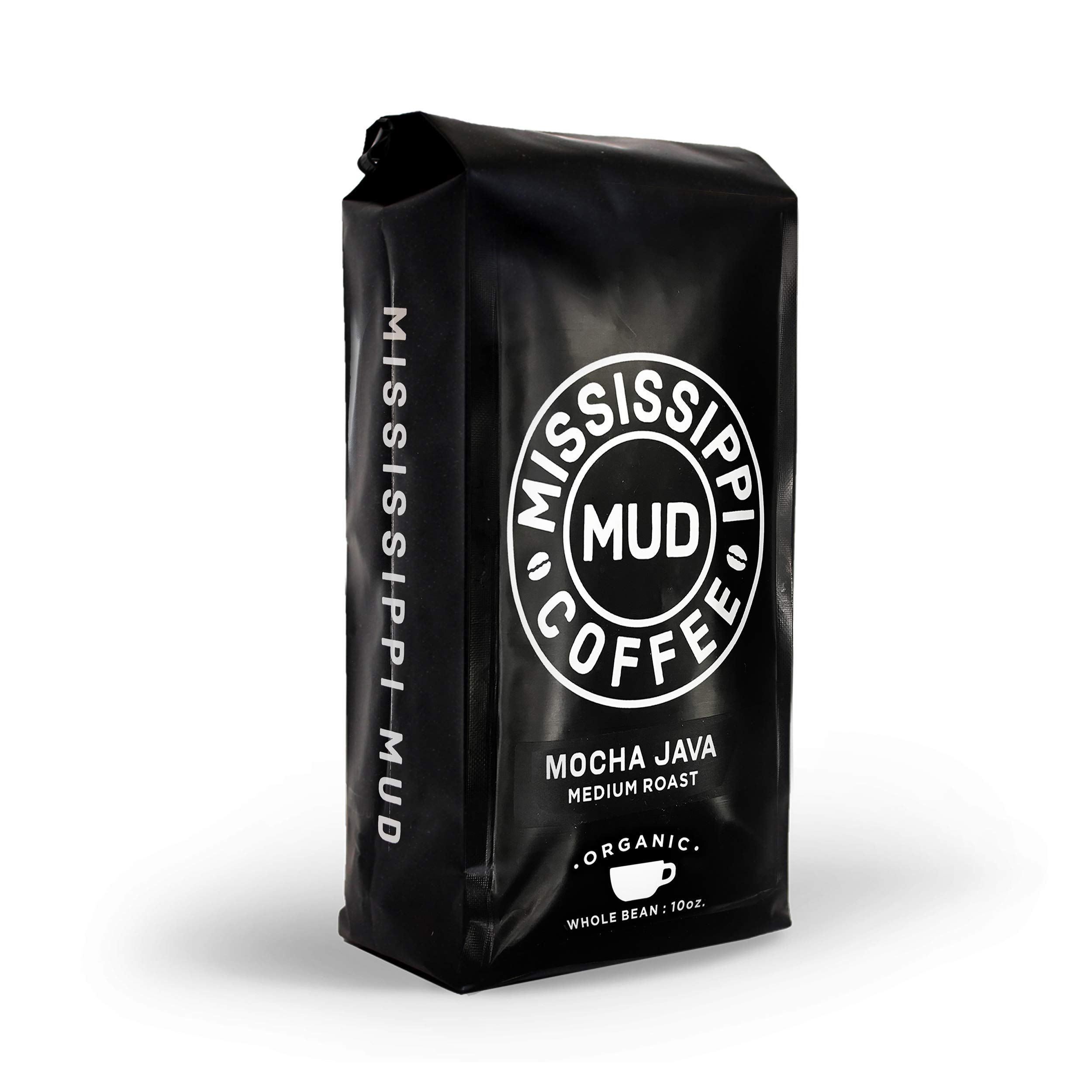 Mississippi Mud Mocha Java Whole Bean Coffee Medium Roast, 100% Arabica, 10 oz.