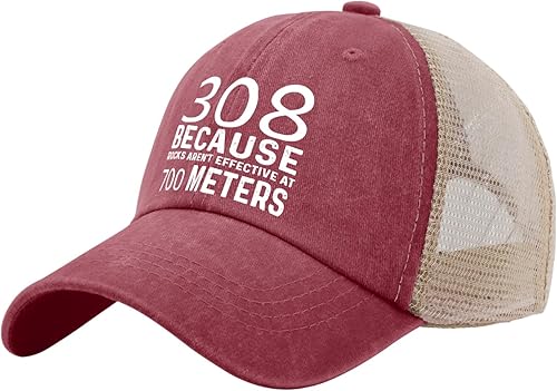Dad Hat 308 Because Rocks Not Effective at 700 Meters Trucker Hat Men Gorra de malla vintage para verano