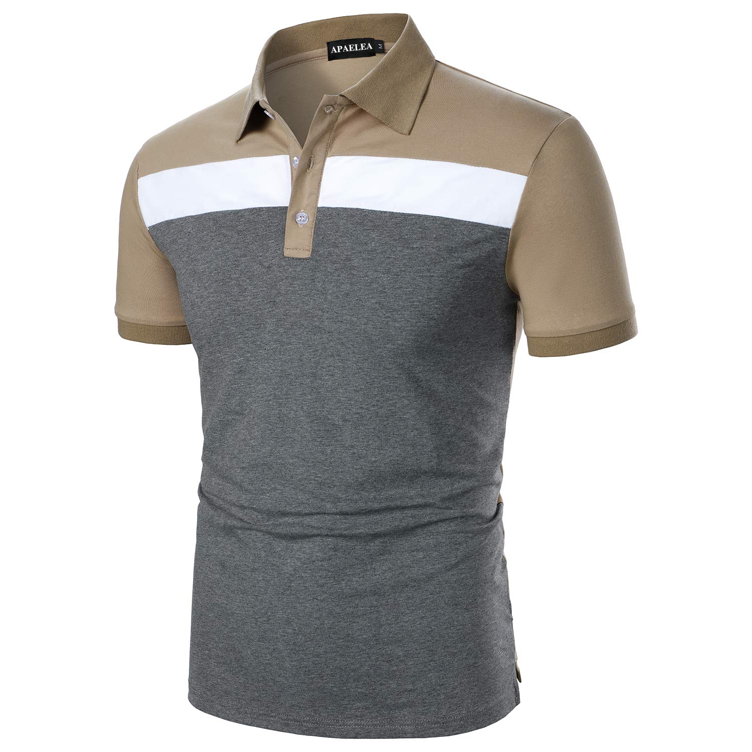 APAELEA Polo Shirt Men's Short Sleeve Summer Cotton Slim Golf T-Shirts Tops