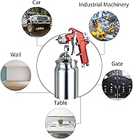 Vista 5 de HVLP - Pistola pulverizadora de pintura de aire, alimentación de sifón, capacidad de 1000 CC, con boquilla de 0.06 pulgadas, pistolas
