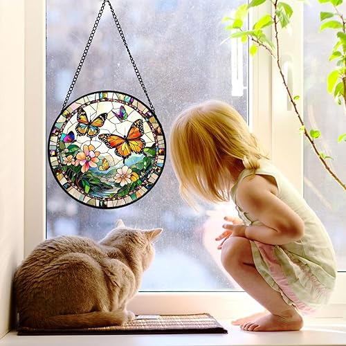 Miniatura 107 de Colgador de vidrieras para colgar, paloma blanca voladora, panel de cristal de diamante, bonitos pájaros, decoración para cumpleaños para mujeres