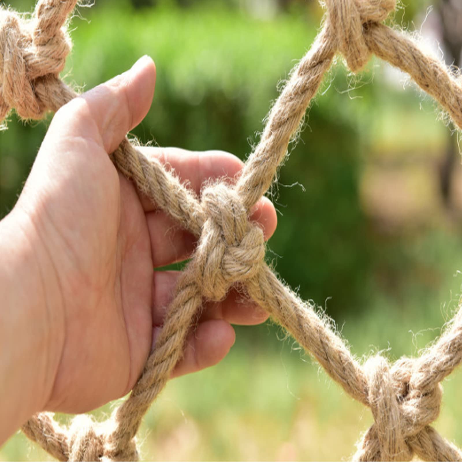 Red de seguridad para niños de 3 x 5 m, red de cuerda de cáñamo para zonas de juego, valla de techo interior, barandilla de yute, barrera de seguridad para niños, protección duradera y segura