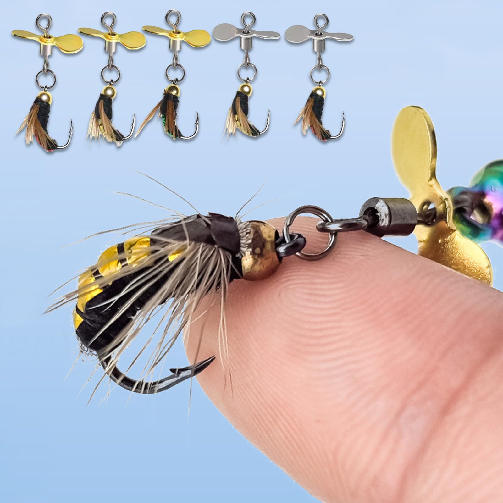 Amazon.co.jp: 毛ばり 5個 フライフック セット スピナールアー 溪流