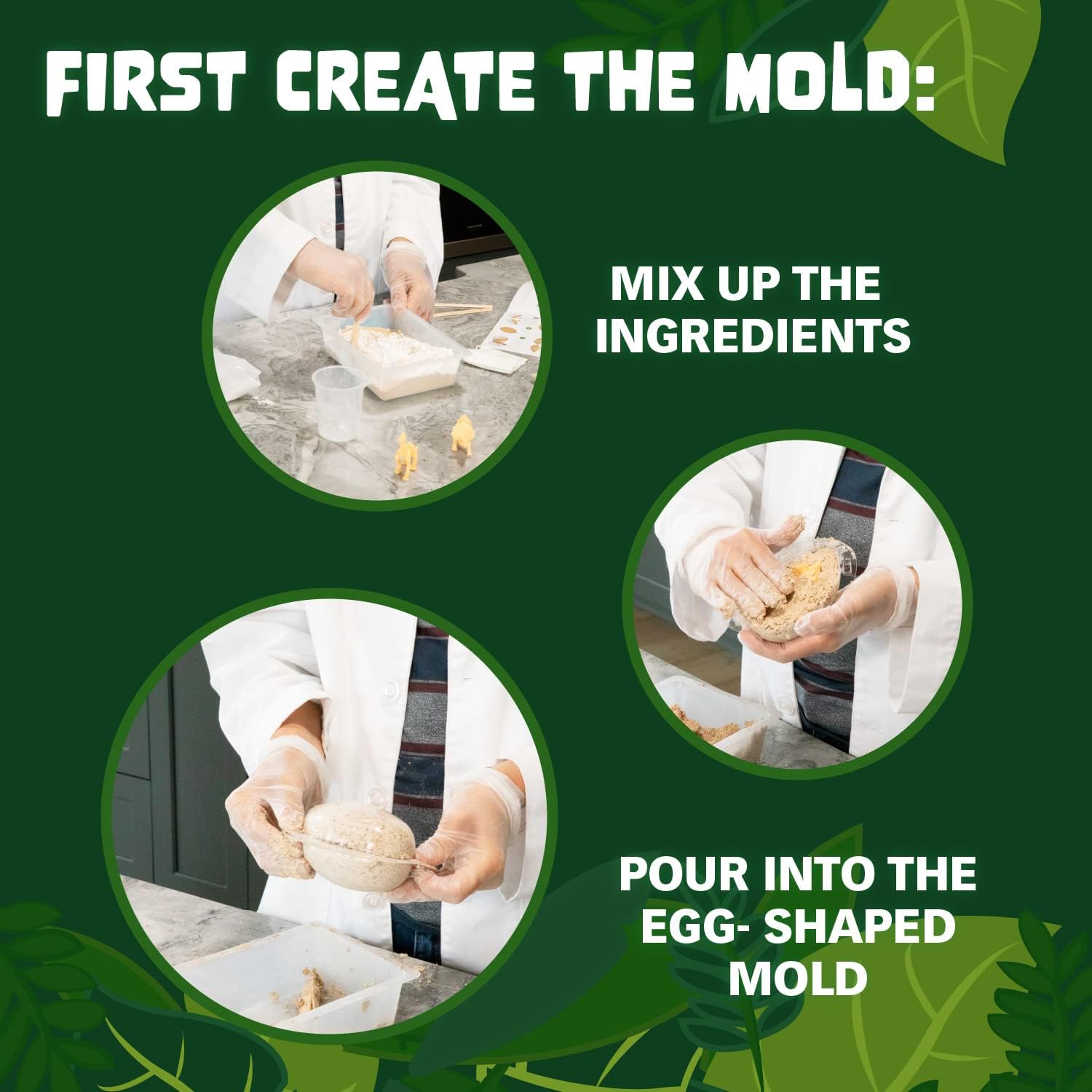 MindWare Dino Egg Dig Kit - Make 2 Giant Dino Eggs, Then Excavate The Dinosaur - Includes Science Experiment