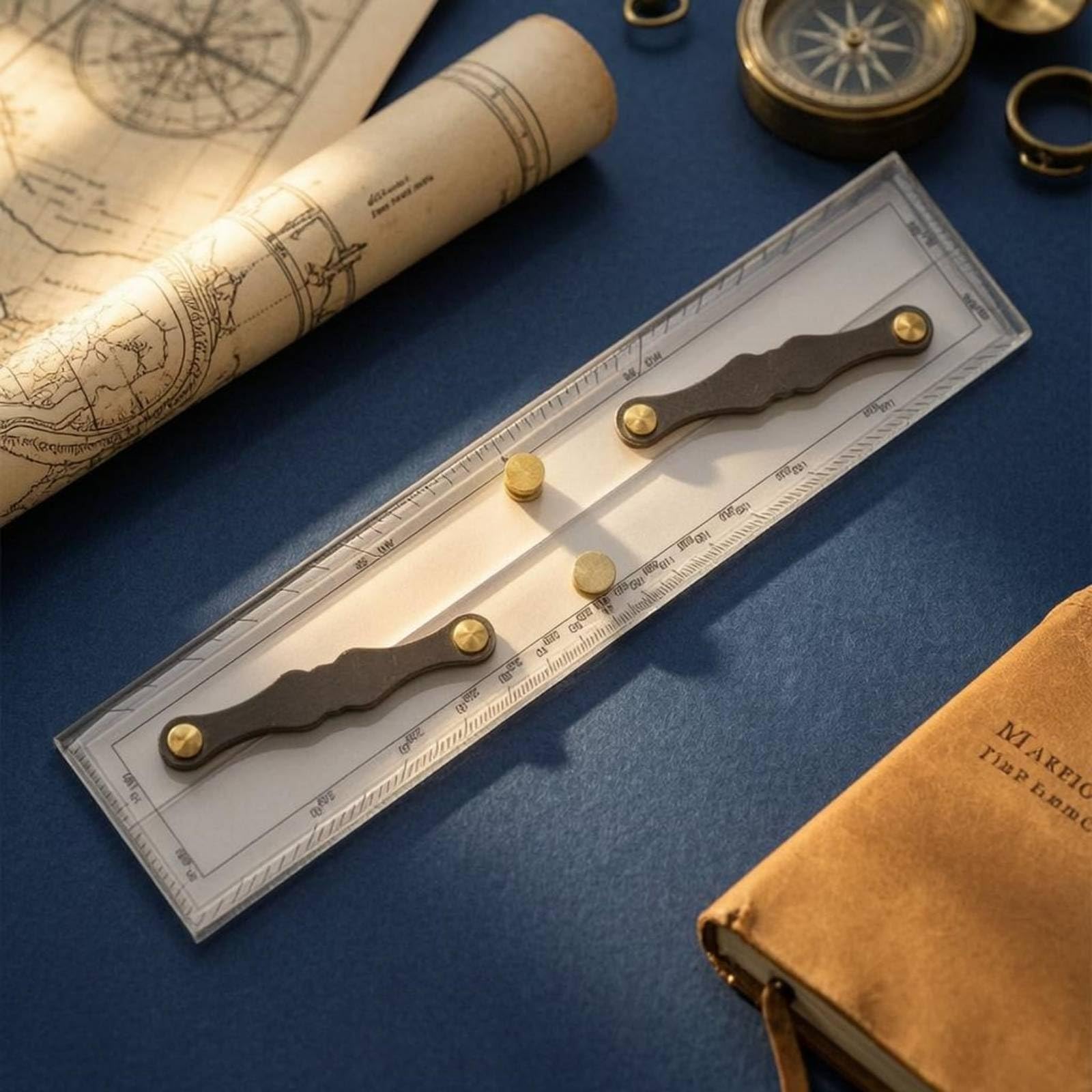Règle Parallèle Marine Mesure Longue Outil Nautical Échelle Claire, 45 CM, style to 2