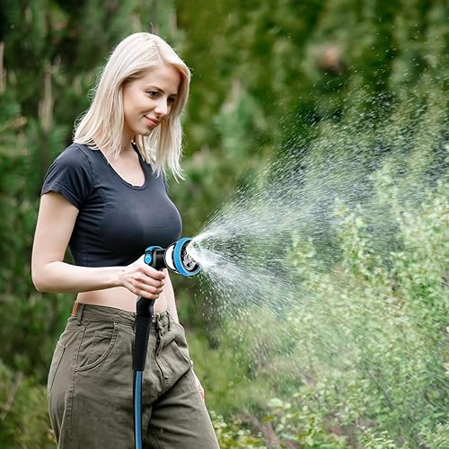 Miniatura 5 de Boquilla de manguera de jardín, boquilla rociadora de manguera de agua resistente con 10 patrones de pulverización, agarre ergonómico
