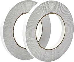 RENKE Double Sided Tape for Crafts - 2 Rolls 10MM x 50M, Thin & Strong Adhesive, Perfect for Arts, DIY, Scrapbooking, Wallpaper, and More (50m*10mm)*2
