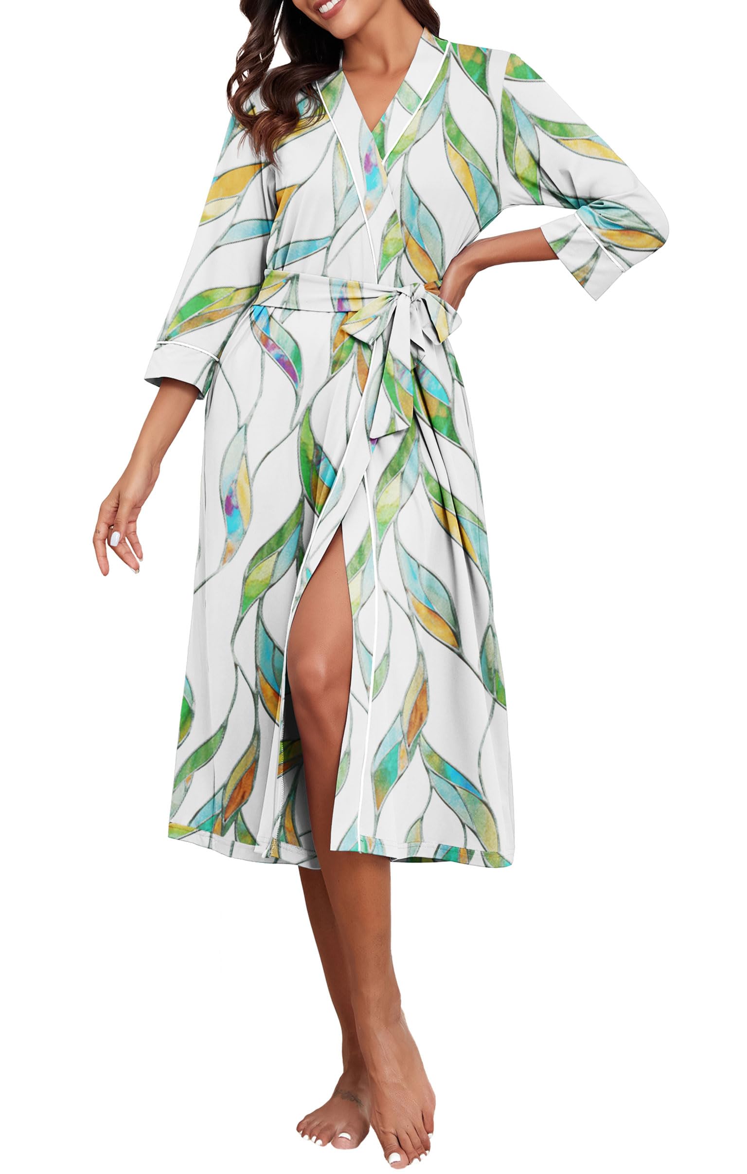Light Long Robe Snapklik.com : Womens Robe Long Kint Bathrobe Lightweight Soft Robes ...