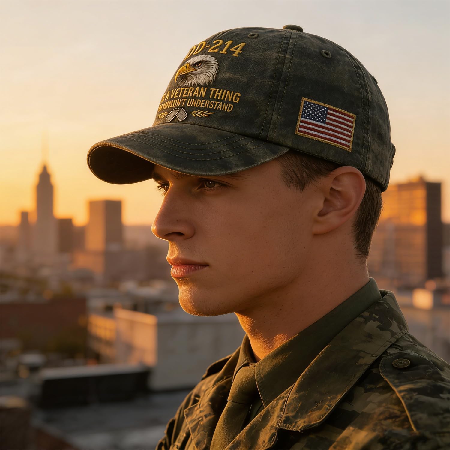 DD-214 Veteran Army Baseball Cap - Adjustable Embroidered Eagle Patriotic Hat - Perfect Veterans Day Gift for Soldiers - Image 5