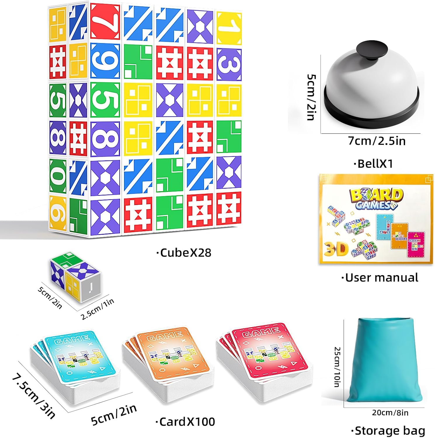 2.0 Family Board Game for Kids & Adults, Block Puzzle Games, 2+ Player Card Matching Puzzles for Children, Birthday Easter Christmas Party Gifts for Boys & Girls image 2