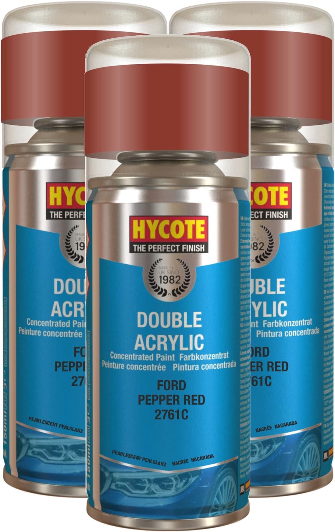 Hycote Ford Pepper Red (Pearlescent) 150ml (Pack of 3)