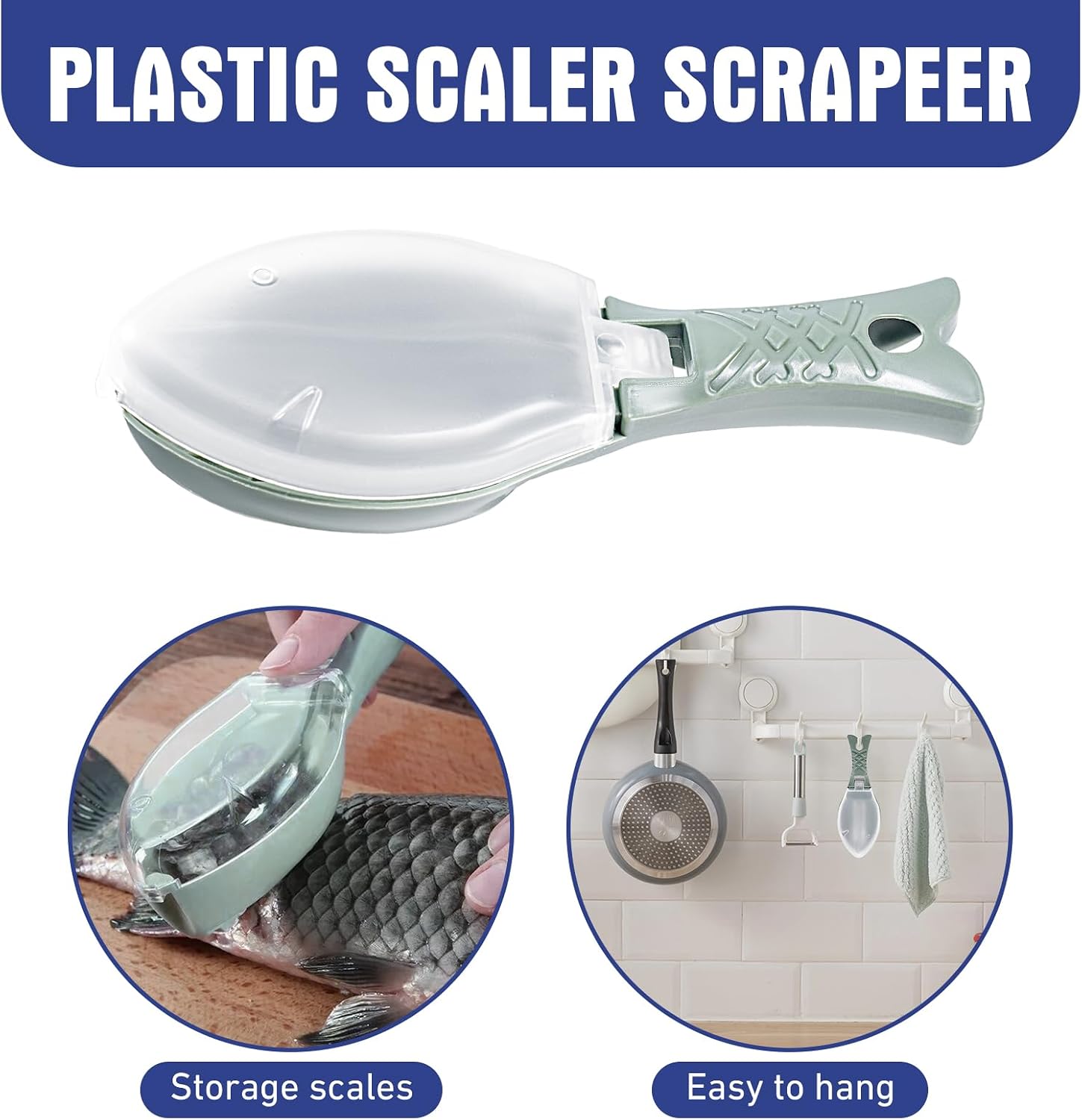 4 Pcs Fish Scale Remover Stainless Steel Cleaner Kitchen Scraping Fish Scaler Fish Skin Graters Cleaning Peeler Scaler Scraper with Bottle Opener Easy Kitchen Fish Descaler Tool Fisher Gifts