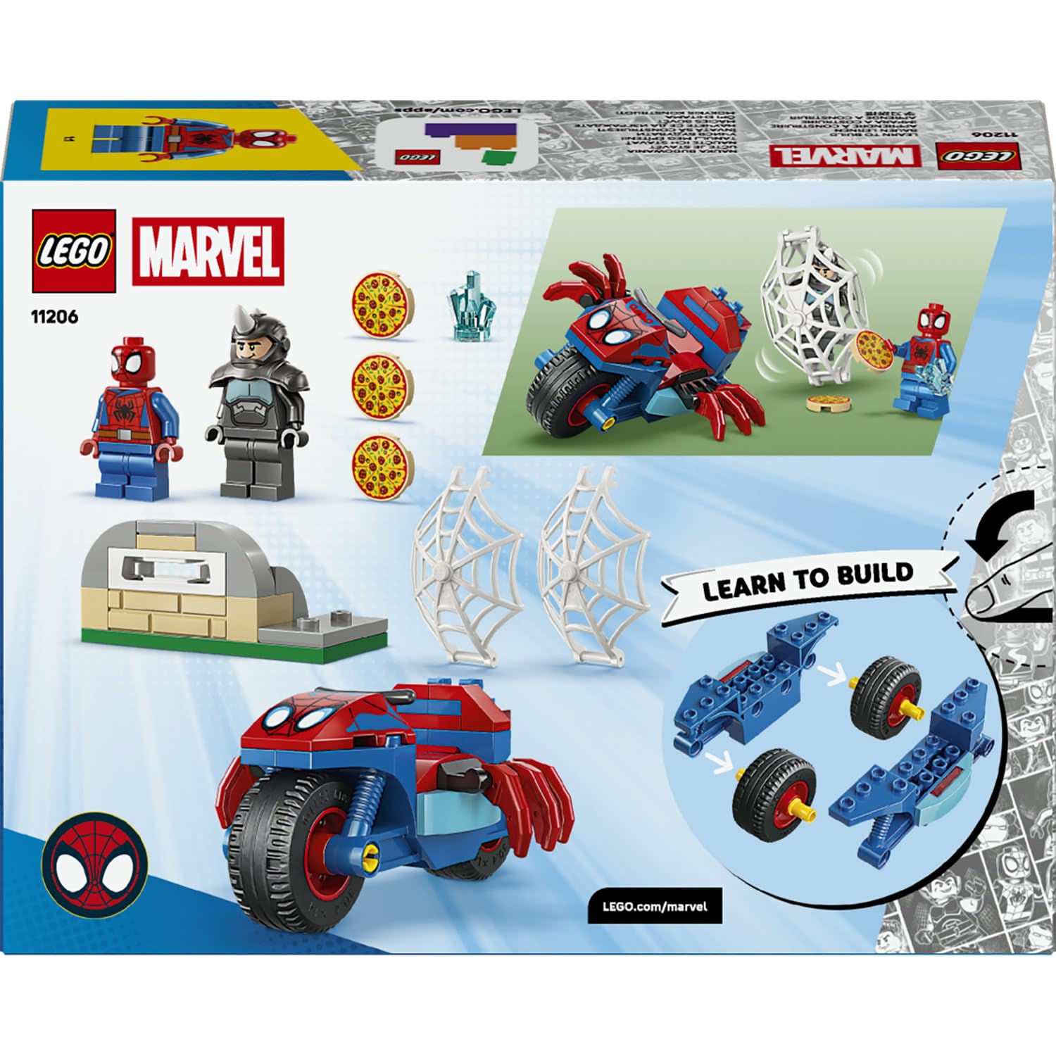 LEGO Marvel Spidey ve Arkadaşları Motosikletli Spidey Rhino'ya Karşı 11206