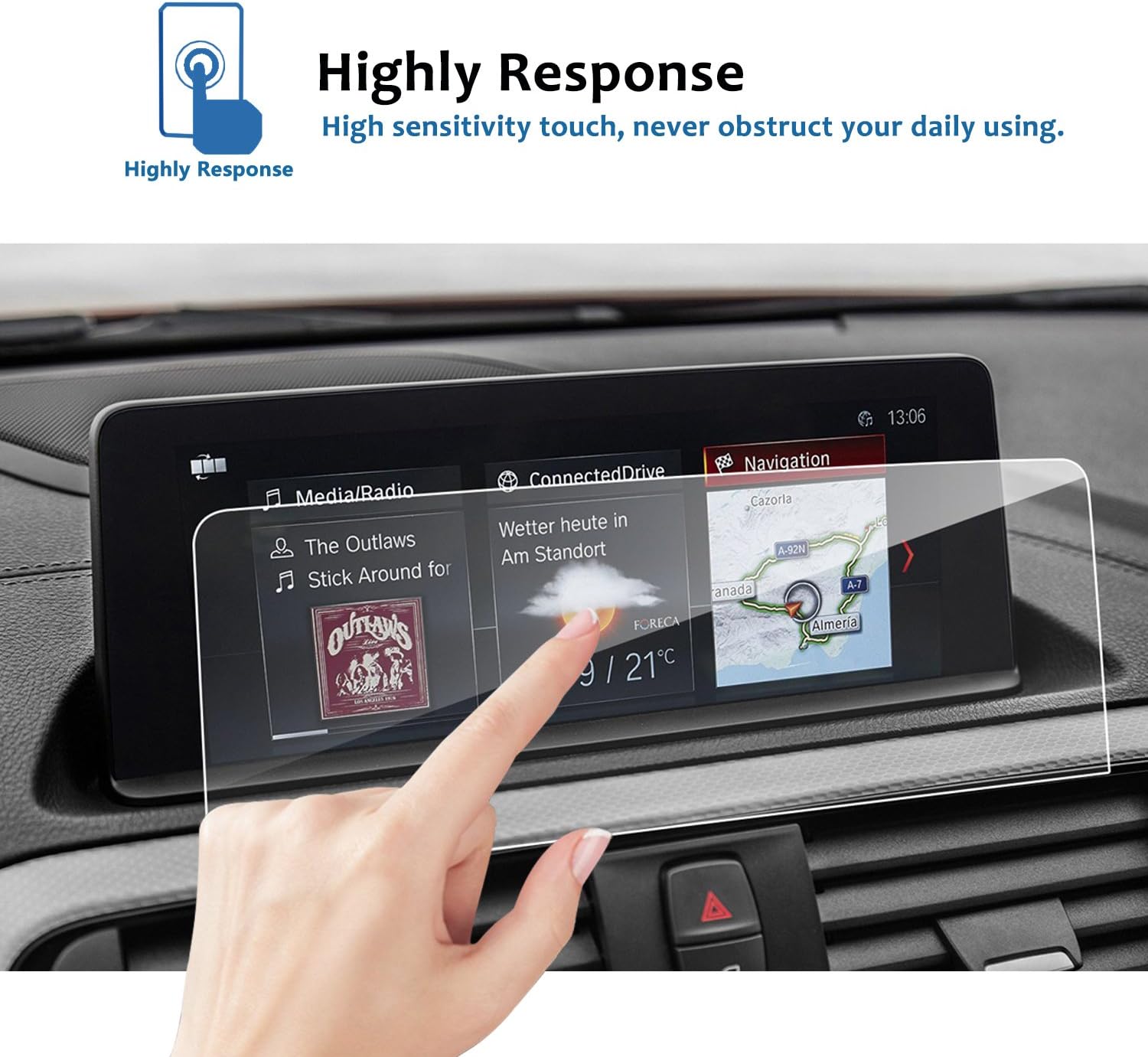 lfotpp bmw 2 series 3 series 4 series%c2%a08 8 inch car navigation screen protectorclear tempered glass center touch screen protector anti scratch hi