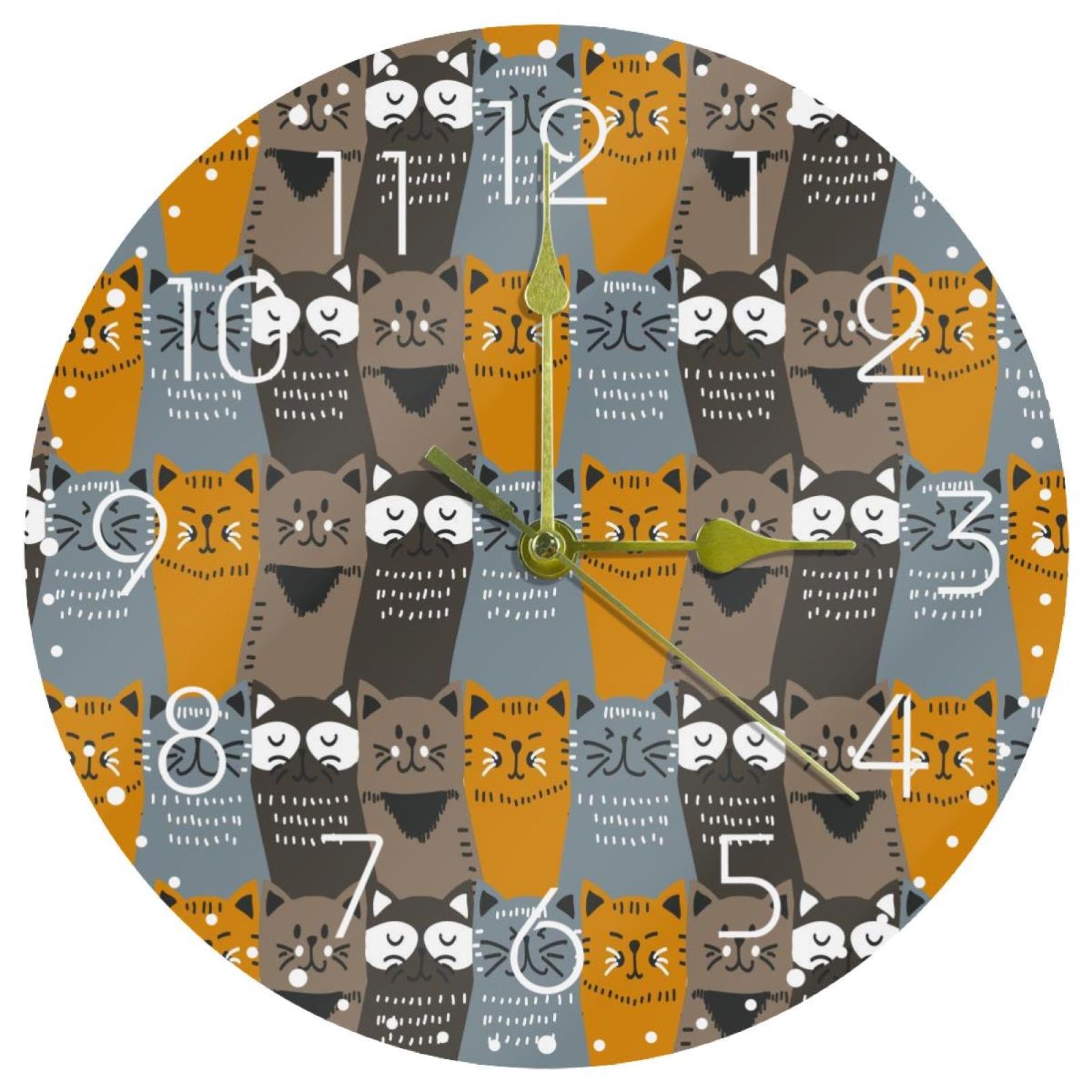 Horloge murale décorative chat, idée cadeau originale pour chambre d'enfant