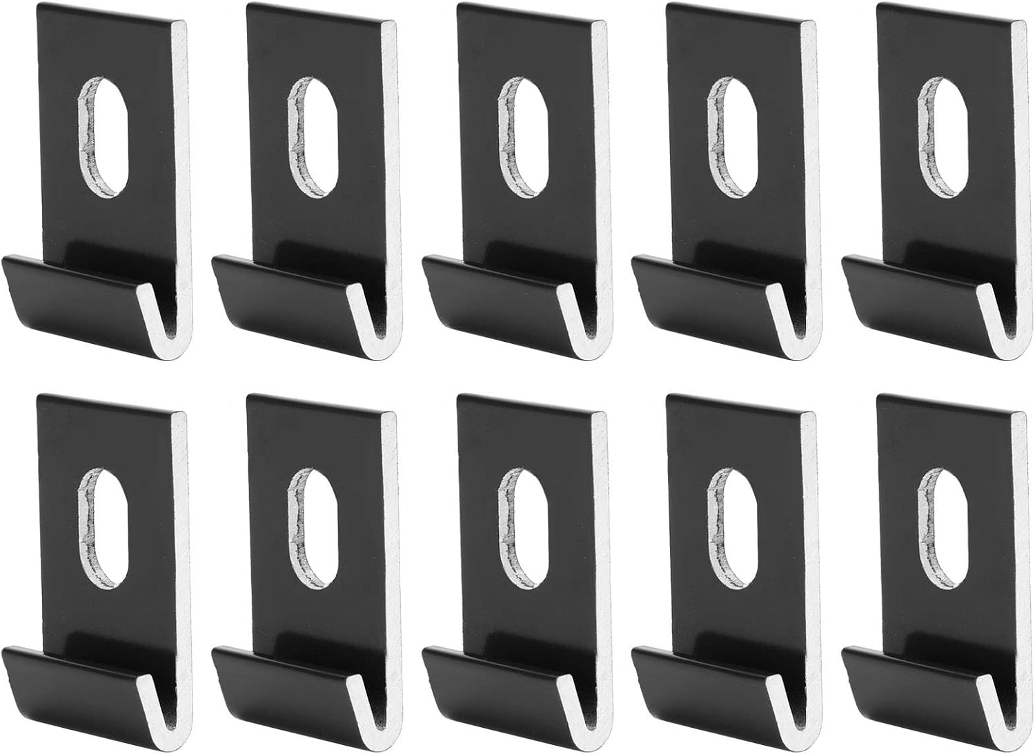10Pcs Plant Support Stakes Base Clips Hook Greenhouse Column Support Fixings Attaches,Aluminium (Black)
