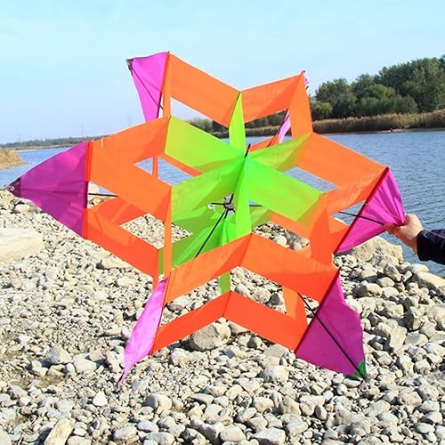 Miniatura 4 de Hengda Kite - Nueva versión de 42 pulgadas tan hermosa cometa de flor de loto 3D para niños y adultos, fácil de transportar con línea de vuelo