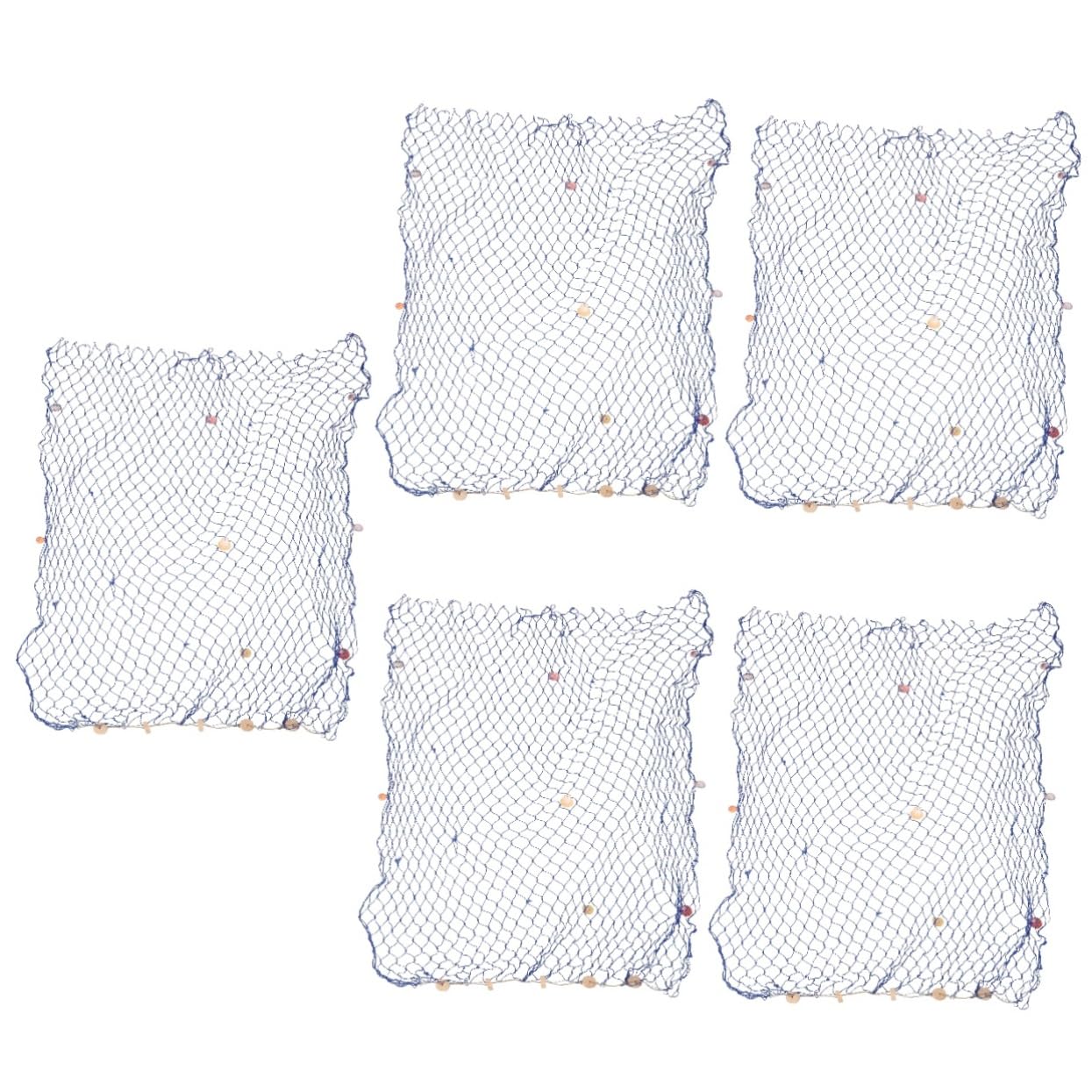 Filet de pêche décoratif bleu en coton PRETYZOOM pour ambiance marine, lot de 5 pièces