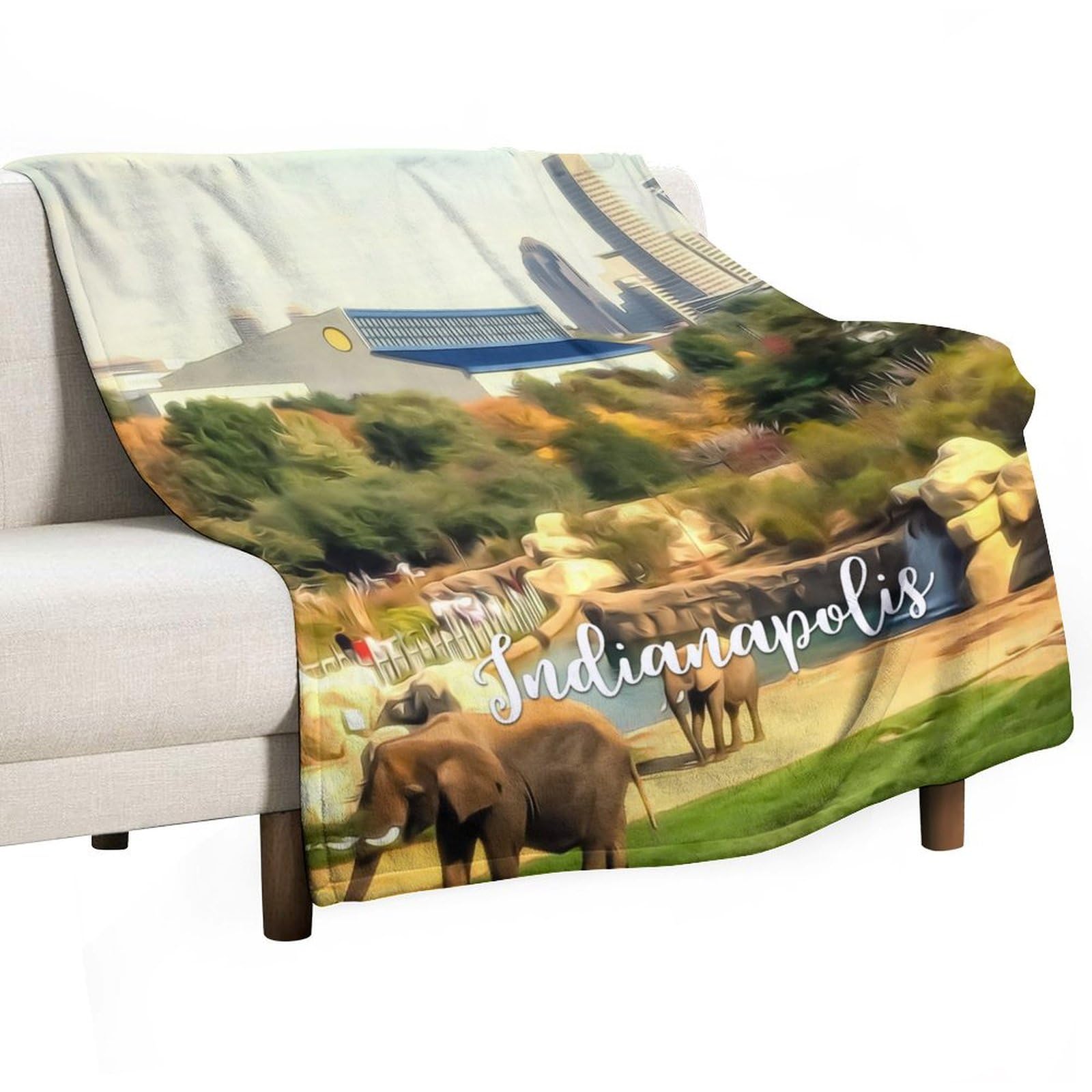 Couverture anti-courants d'air Indianapolis, plaid chaud canapé lit et voyage